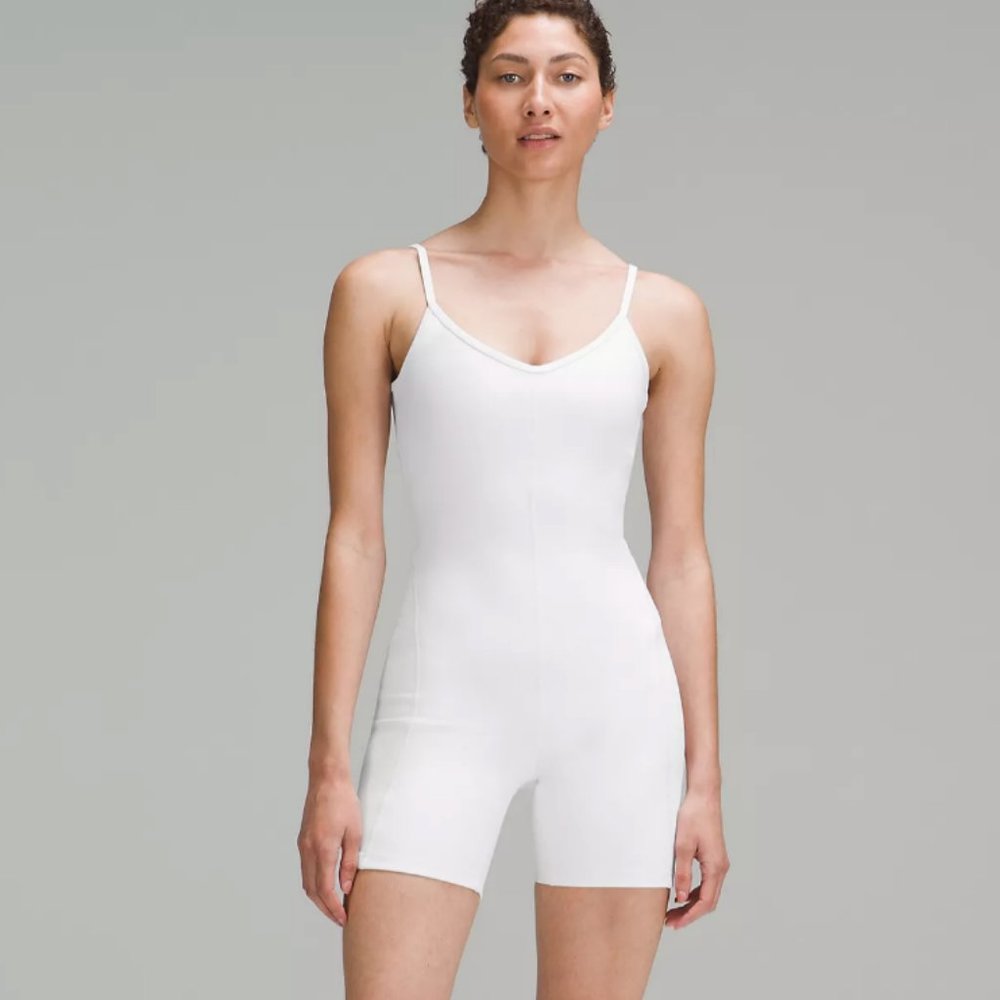 lululemon Ribbed Contoured Unitard 6" in White